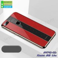 M4742-02 เคสยาง Xiaomi Mi8 Lite หลังอะคริลิค สีแดง