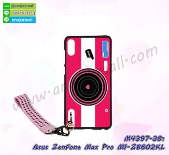 M4397-38 เคสยาง Asus ZenFone Max Pro-M1 ลาย Pink Camera พร้อมสายคล้องมือ