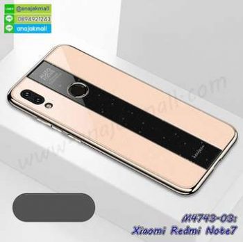 M4743-03 เคสยาง Xiaomi Redmi Note7 หลังแข็งเงา สีชมพูเนื้อ