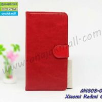 M4808-01 เคสฝาพับไดอารี่ Xiaomi Redmi Go สีแดงเข้ม