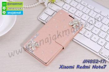 M4852-17 เคสฝาพับ Xiaomi Redmi Note7 แต่งคริสตัลลาย Fresh Flower II