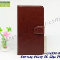 M4904-03 เคสฝาพับไดอารี่ Samsung S6Edge Plus สีน้ำตาล