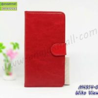 M4914-01 เคสฝาพับไดอารี่ Wiko View3 สีแดงเข้ม