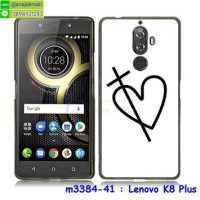 M3384-41 เคสยางพิมพ์ลาย Lenovo K8 Plus ลาย Heart Cross