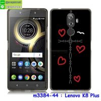 M3384-44 เคสยางพิมพ์ลาย Lenovo K8 Plus ลาย Heart CrossII Black