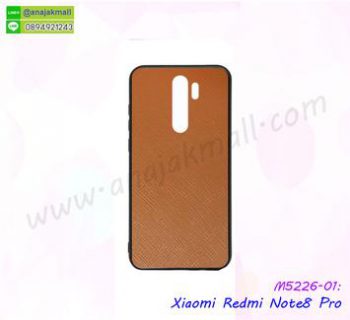 M5226-01 เคส Xiaomi Redmi Note8 Pro ขอบยางหลังแข็ง หนัง PU สีน้ำตาล