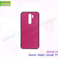 M5226-04 เคส Xiaomi Redmi Note8 Pro ขอบยางหลังแข็ง หนัง PU สีชมพู