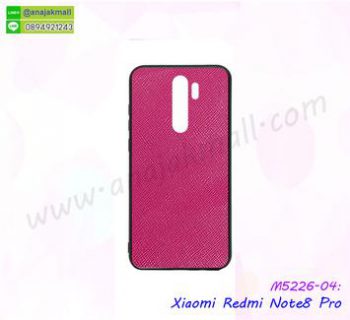 M5226-04 เคส Xiaomi Redmi Note8 Pro ขอบยางหลังแข็ง หนัง PU สีชมพู