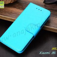 M5284-03 เคสหนังฝาพับ Xiaomi Mi Note10 สีฟ้า