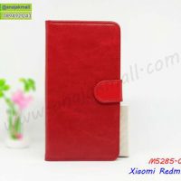 M5285-01 เคสหนังฝาพับ Xiaomi Redmi8 สีแดง