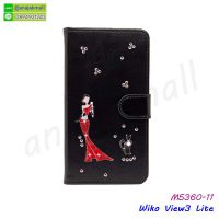 M5360-11 เคสฝาพับ Wiko View3 lite แต่งคริสตัลฟรุ้งฟริ้ง ลาย 11