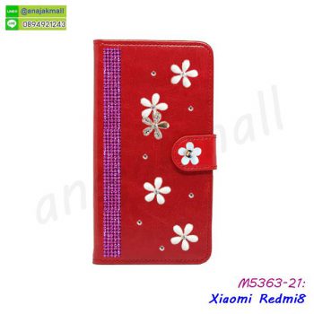 M5363-21 เคสฝาพับ Xiaomi Redmi8 แต่งคริสตัลฟรุ้งฟริ้ง ลาย 21