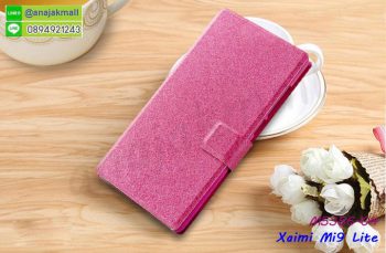 M5356-04 เคสหนังฝาพับ Xiaomi Mi9 lite สีชมพูเข้ม