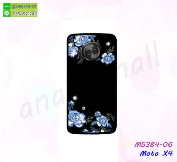 M5384-06 เคสแข็ง Moto X4 แต่งคริสตัลฟรุ้งฟริ้ง ลาย06