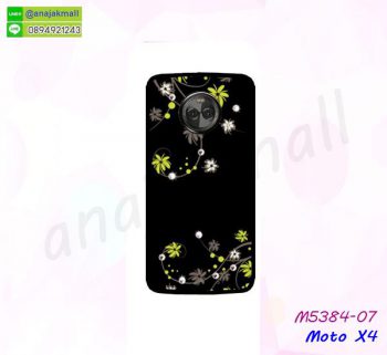 M5384-07 เคสแข็ง Moto X4 แต่งคริสตัลฟรุ้งฟริ้ง ลาย07