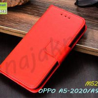 M5242-02 เคสหนังฝาพับ OPPO A5 2020 / A9 2020 สีแดง