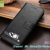 M5387-01 เคสฝาพับ Xiaomi Mi Note10 ลายแมว สีดำ