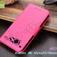 M5387-06 เคสฝาพับ Xiaomi Mi Note10 ลายแมว สีชมพู