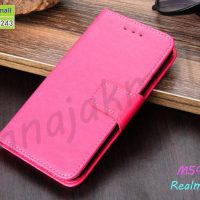 M5413-06 เคสฝาพับ Realme6 Pro สีชมพูเข้ม