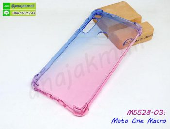 M5528-03 เคสกันกระแทก Moto One Macro สีน้ำเงิน-ชมพู