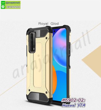 M5902-02 เคส huawei y7a กันกระแทก สีทอง