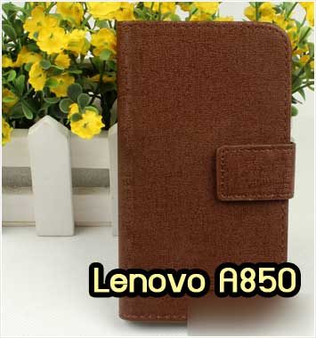 M575-01 เคสฝาพับ Lenovo A850 สีน้ำตาล