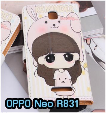 M623-04 เคสไดอารี่ OPPO Neo R831 ลายสาวกระต่าย