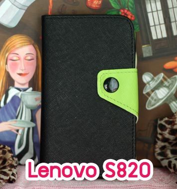 M599-01 เคสฝาพับ Lenovo S820 สีดำ