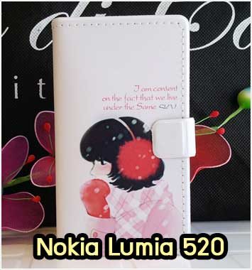 M598-03 เคสฝาพับ Nokia Lumia 520 ลาย Snow