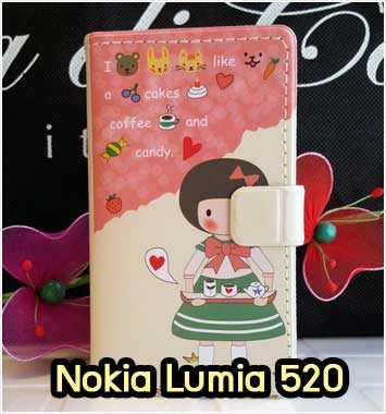 M598-04 เคสฝาพับ Nokia Lumia 520 ลาย Candy