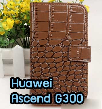 M641-02 เคส Huawei Ascend G300 ลายหนังจระเข้ สีน้ำตาล