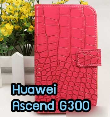 M641-04 เคส Huawei Ascend G300 ลายหนังจระเข้ สีกุหลาบ