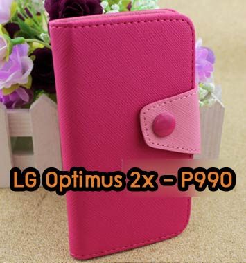 M658-05 เคสฝาพับ LG Optimus 2X P990 สีกุหลาบ