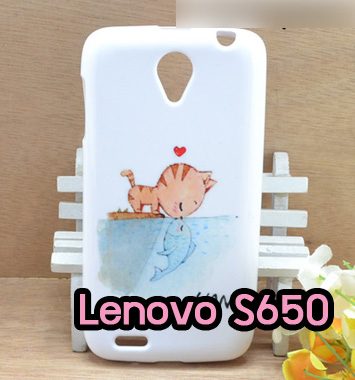 M683-01 เคสซิลิโคน Lenovo S650 ลาย Cat & Fish