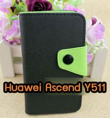 M657-02 เคสฝาพับ Huawei Ascend Y511 สีดำ
