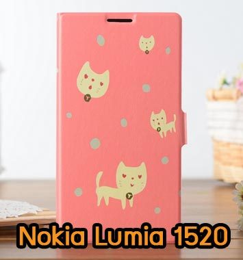 M688-01 เคสฝาพับ Nokia Lumia 1520 ลาย Cat Heart