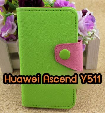M657-03 เคสฝาพับ Huawei Ascend Y511 สีเขียว