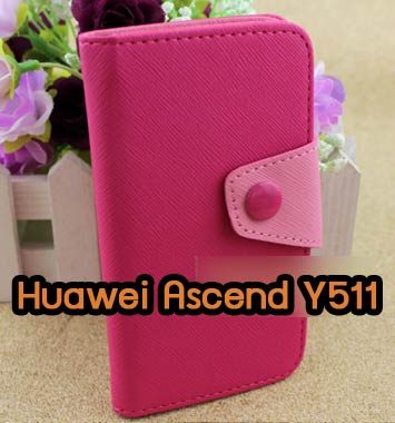 M657-04 เคสฝาพับ Huawei Ascend Y511 สีกุหลาบ