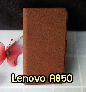 M674-02 เคสฝาพับ Lenovo A850 สีน้ำตาล