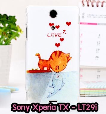M697-03 เคสมือถือ Sony Xperia TX – LT29i ลาย Cat & Fish