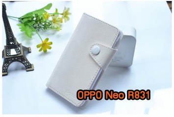 M662-06 เคสไดอารี่ OPPO Neo R831 สีขาว