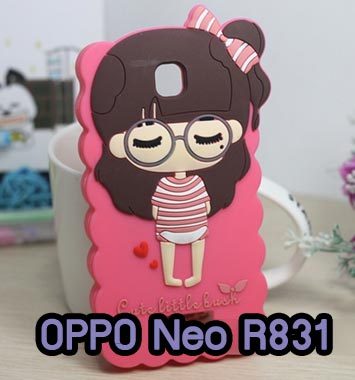 M684-02 เคสซิลิโคนหญิงสาว OPPO Neo สีชมพูเข้ม
