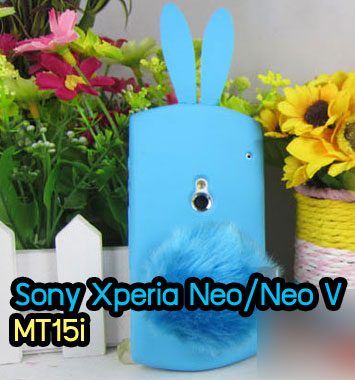 M678-04 เคสกระต่าย Sony Xperia Neo/Neo V สีฟ้า
