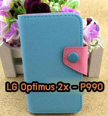 M658-04 เคสฝาพับ LG Optimus 2X P990 สีฟ้า