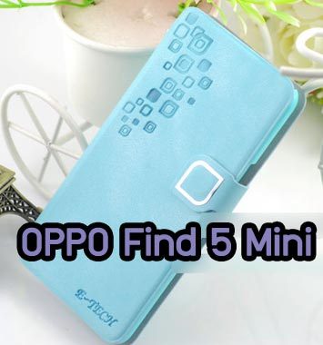 M685-02 เคสฝาพับ OPPO Find 5 Mini สีฟ้า