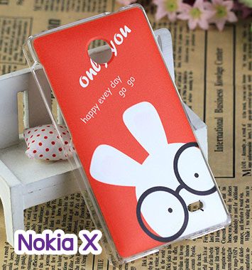 M748-01 เคสแข็ง Nokia X ลาย Rabbit