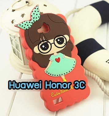 M754-01 เคสซิลิโคน Huawei Honor 3C หญิงชุดฟ้า