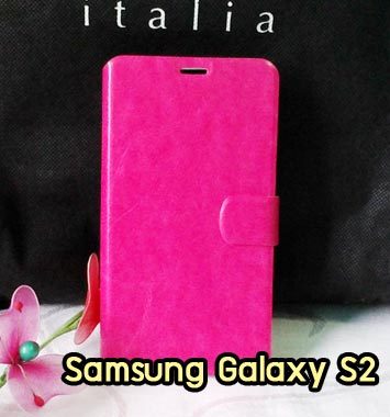 M737-01 เคสฝาพับ Samsung Galaxy S2 สีกุหลาบ