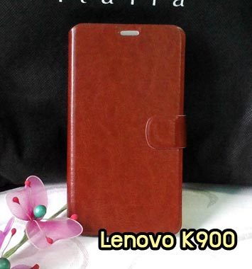 M746-02 เคสฝาพับ Lenovo K900 สีน้ำตาล