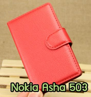 M744-05 เคสฝาพับ Nokia Asha 503 สีแดง